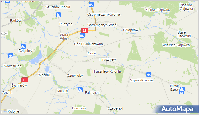 mapa Hruszniew, Hruszniew na mapie Targeo