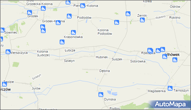 mapa Hubinek, Hubinek na mapie Targeo