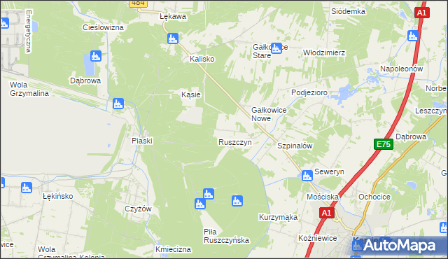 mapa Huby Ruszczyńskie, Huby Ruszczyńskie na mapie Targeo