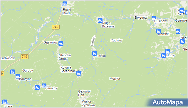 mapa Hucisko gmina Przysucha, Hucisko gmina Przysucha na mapie Targeo