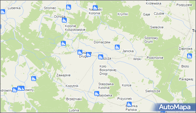 mapa Huszcza, Huszcza na mapie Targeo