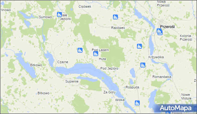 mapa Huta gmina Filipów, Huta gmina Filipów na mapie Targeo