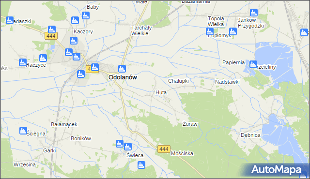 mapa Huta gmina Odolanów, Huta gmina Odolanów na mapie Targeo