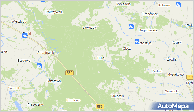 mapa Huta gmina Skępe, Huta gmina Skępe na mapie Targeo