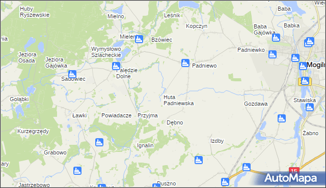 mapa Huta Padniewska, Huta Padniewska na mapie Targeo