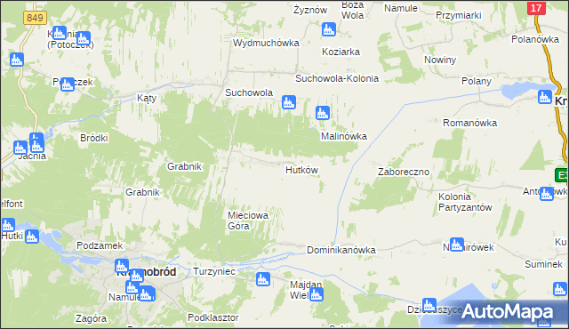 mapa Hutków, Hutków na mapie Targeo