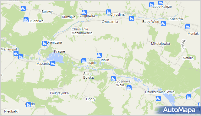 mapa Idalin, Idalin na mapie Targeo