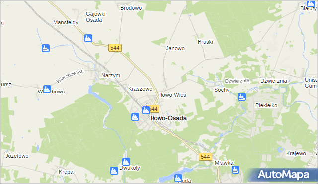 mapa Iłowo-Wieś, Iłowo-Wieś na mapie Targeo