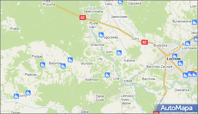 mapa Iły gmina Jadów, Iły gmina Jadów na mapie Targeo