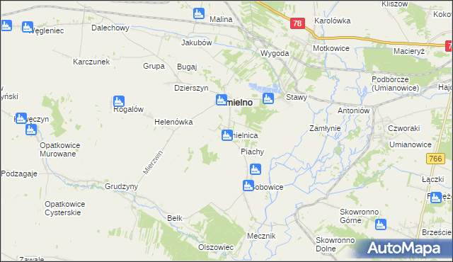 mapa Imielnica, Imielnica na mapie Targeo