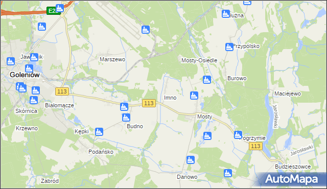 mapa Imno gmina Goleniów, Imno gmina Goleniów na mapie Targeo