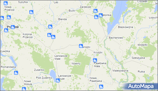 mapa Iwaniszki, Iwaniszki na mapie Targeo