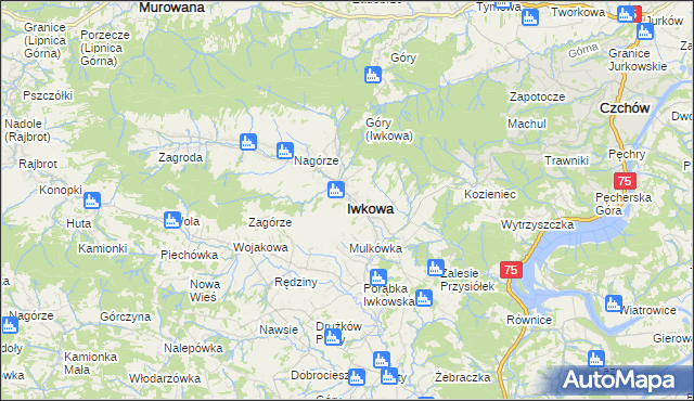 mapa Iwkowa, Iwkowa na mapie Targeo