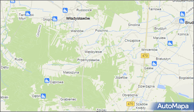 mapa Izabelin gmina Brudzew, Izabelin gmina Brudzew na mapie Targeo