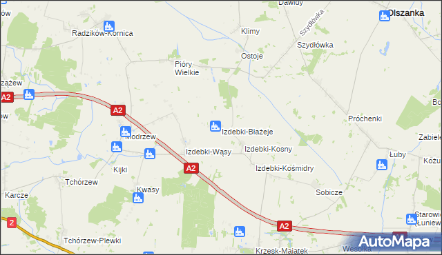 mapa Izdebki-Błażeje, Izdebki-Błażeje na mapie Targeo