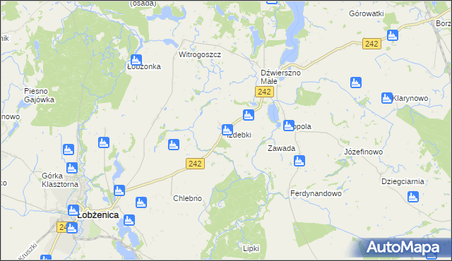 mapa Izdebki gmina Łobżenica, Izdebki gmina Łobżenica na mapie Targeo