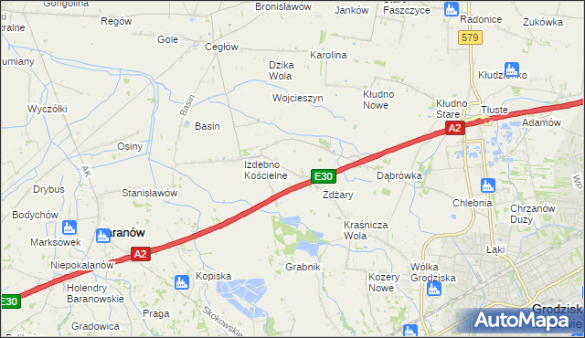 mapa Izdebno Nowe, Izdebno Nowe na mapie Targeo