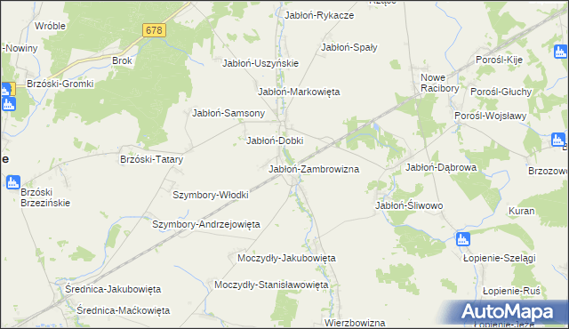 mapa Jabłoń-Jankowce, Jabłoń-Jankowce na mapie Targeo