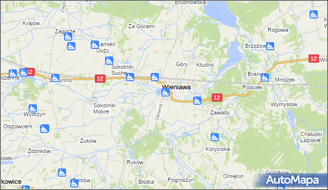 mapa Jabłonica gmina Wieniawa, Jabłonica gmina Wieniawa na mapie Targeo