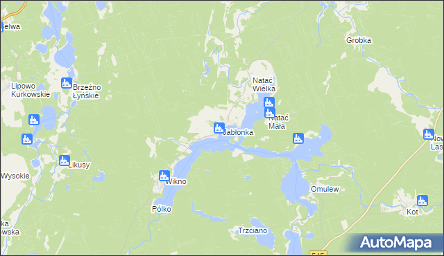 mapa Jabłonka gmina Nidzica, Jabłonka gmina Nidzica na mapie Targeo