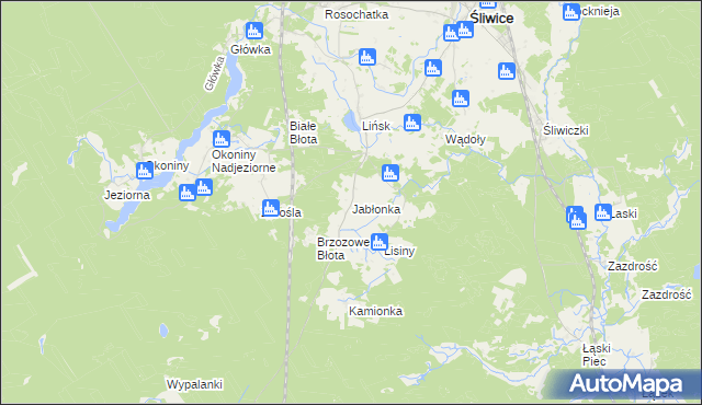 mapa Jabłonka gmina Śliwice, Jabłonka gmina Śliwice na mapie Targeo