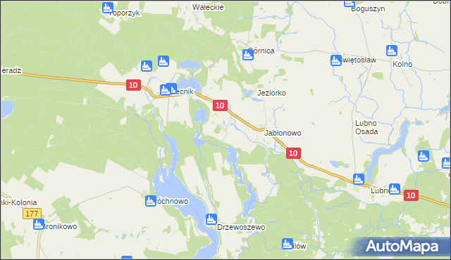 mapa Jabłonkowo, Jabłonkowo na mapie Targeo