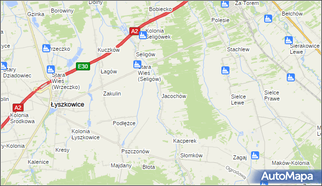 mapa Jacochów, Jacochów na mapie Targeo