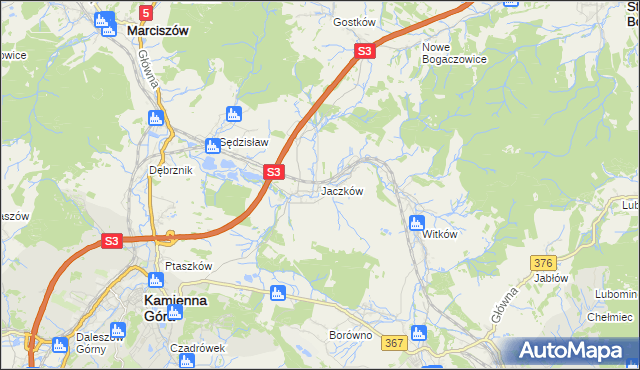 mapa Jaczków, Jaczków na mapie Targeo