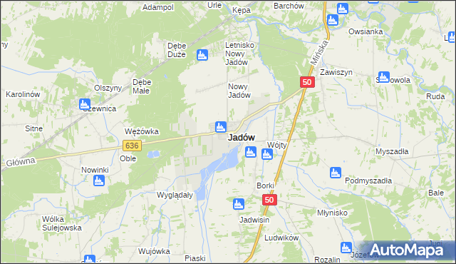 mapa Jadów, Jadów na mapie Targeo
