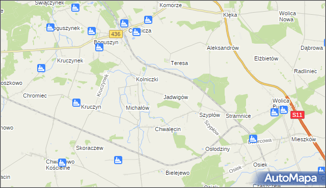mapa Jadwigów gmina Nowe Miasto nad Wartą, Jadwigów gmina Nowe Miasto nad Wartą na mapie Targeo