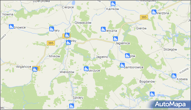 mapa Jagielno gmina Przeworno, Jagielno gmina Przeworno na mapie Targeo