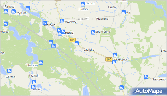 mapa Jaglisko, Jaglisko na mapie Targeo