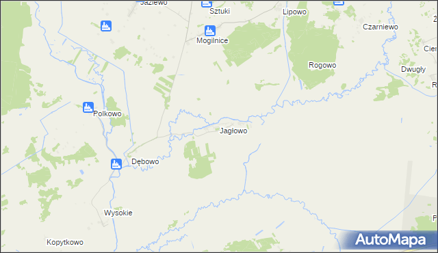 mapa Jagłowo, Jagłowo na mapie Targeo