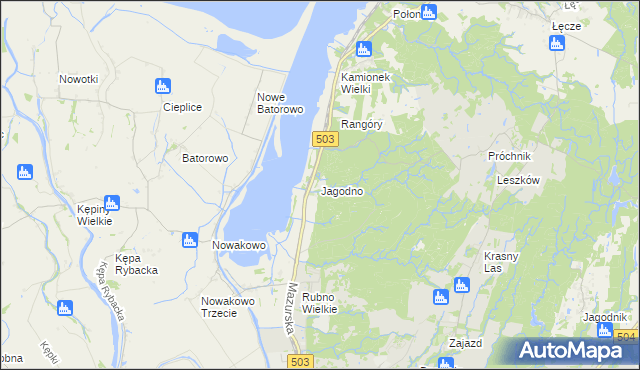 mapa Jagodno gmina Elbląg, Jagodno gmina Elbląg na mapie Targeo