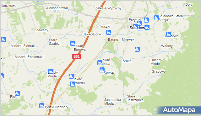 mapa Jakać Młoda, Jakać Młoda na mapie Targeo