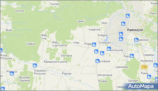 mapa Jakimowice-Kolonia, Jakimowice-Kolonia na mapie Targeo