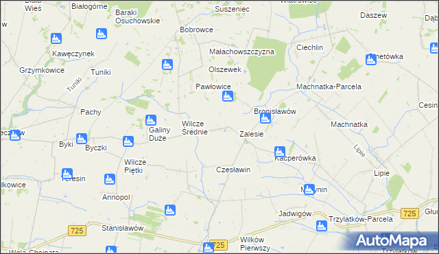 mapa Jakubów gmina Błędów, Jakubów gmina Błędów na mapie Targeo