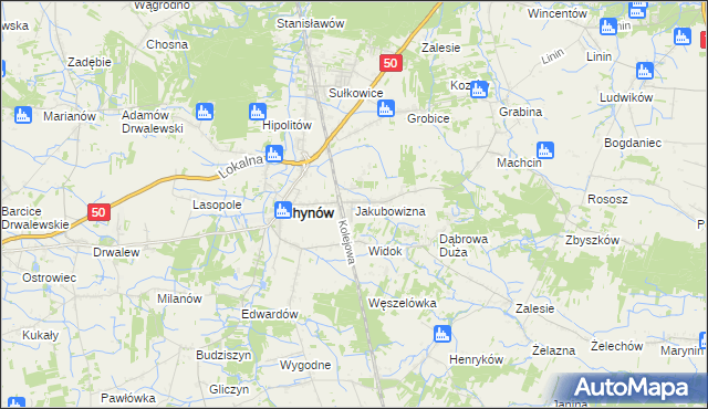 mapa Jakubowizna, Jakubowizna na mapie Targeo