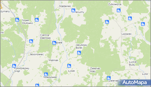 mapa Jakubowy Borek, Jakubowy Borek na mapie Targeo