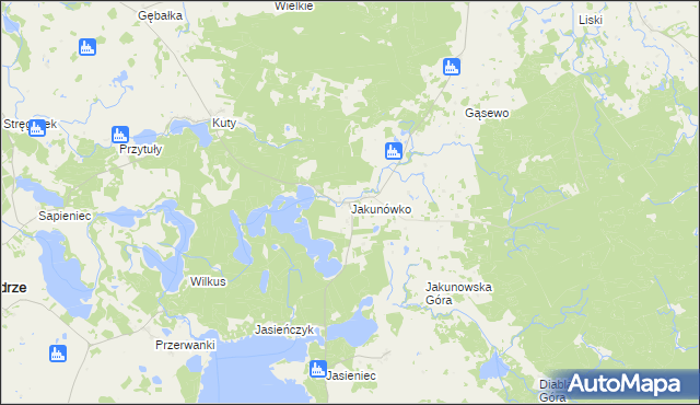 mapa Jakunówko, Jakunówko na mapie Targeo