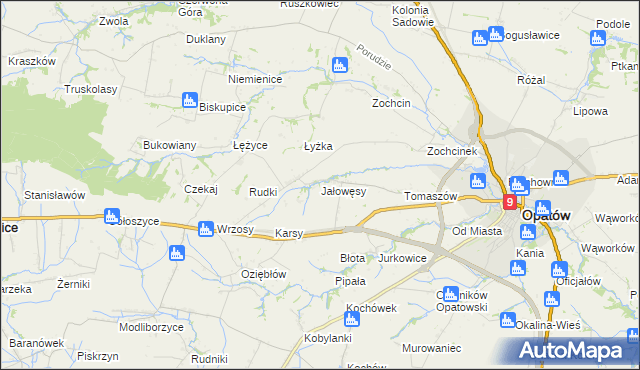 mapa Jałowęsy, Jałowęsy na mapie Targeo