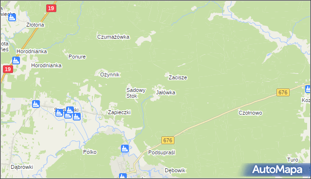 mapa Jałówka gmina Supraśl, Jałówka gmina Supraśl na mapie Targeo