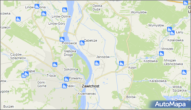 mapa Janiszów gmina Annopol, Janiszów gmina Annopol na mapie Targeo