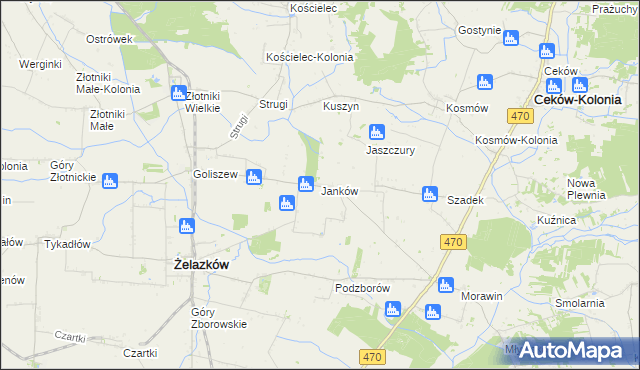 mapa Janków gmina Żelazków, Janków gmina Żelazków na mapie Targeo