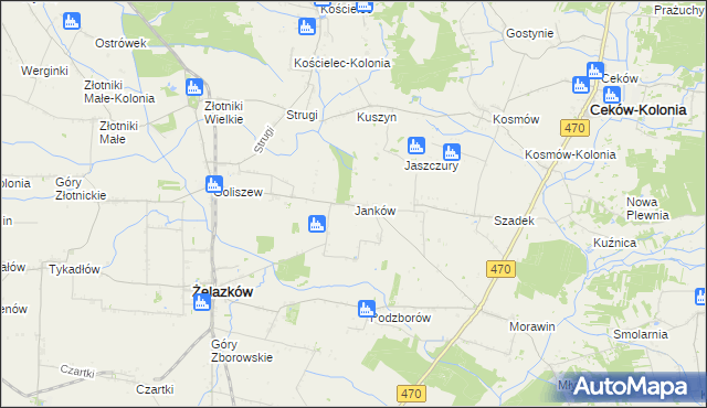 mapa Janków gmina Żelazków, Janków gmina Żelazków na mapie Targeo
