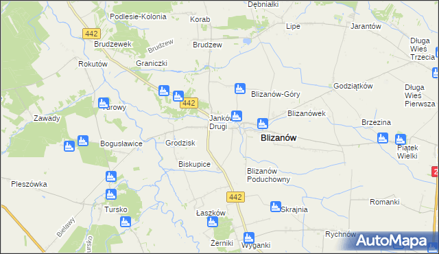 mapa Janków Trzeci gmina Blizanów, Janków Trzeci gmina Blizanów na mapie Targeo