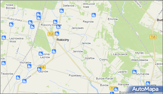 mapa Janków Trzeci gmina Rokiciny, Janków Trzeci gmina Rokiciny na mapie Targeo