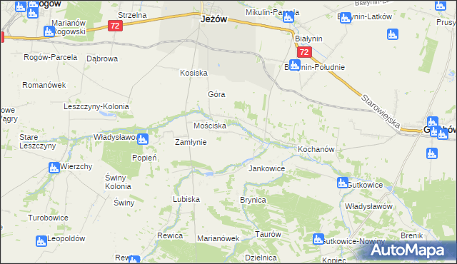 mapa Jankowice gmina Jeżów, Jankowice gmina Jeżów na mapie Targeo