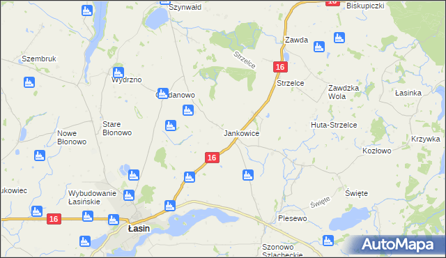 mapa Jankowice gmina Łasin, Jankowice gmina Łasin na mapie Targeo