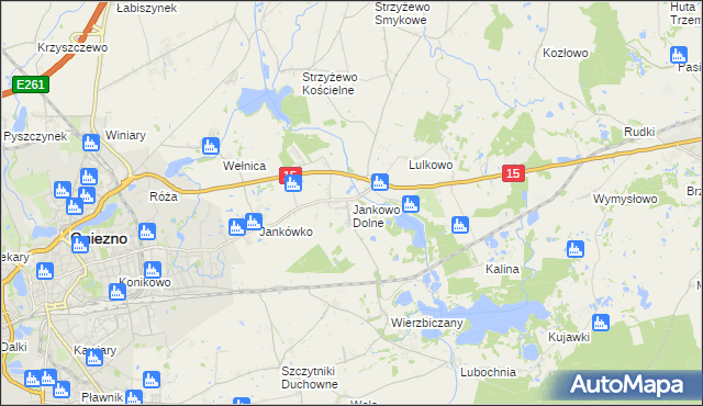 mapa Jankowo Dolne, Jankowo Dolne na mapie Targeo